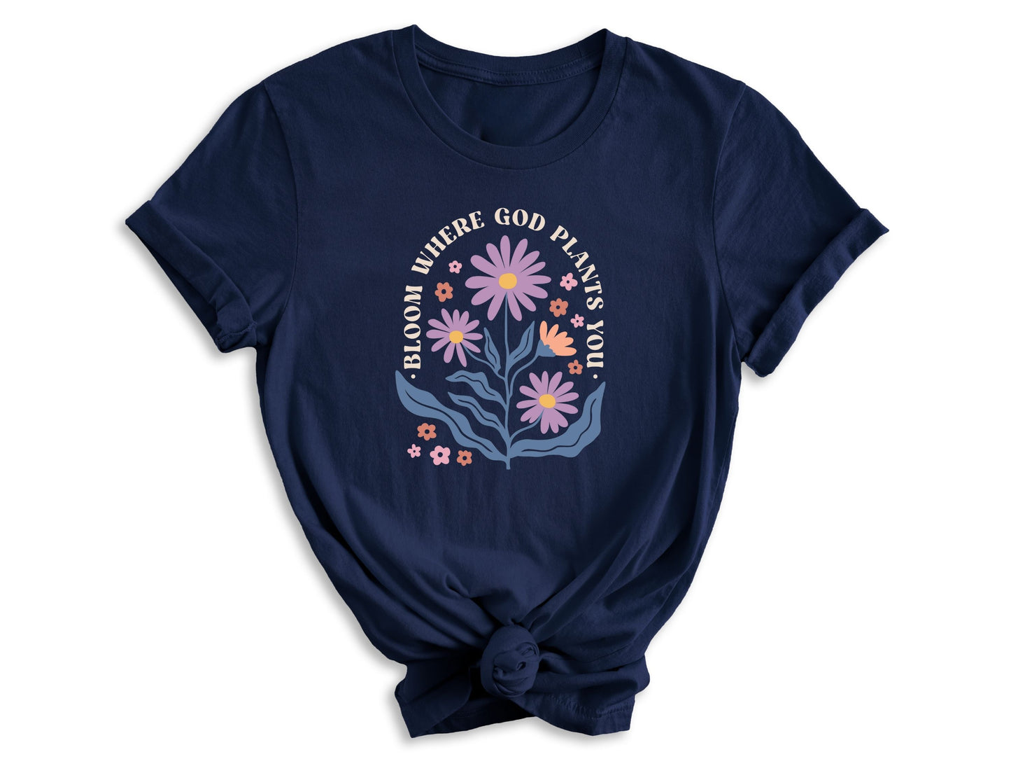 Bloom Where God Plants You Tee, Religious Gifts For Women, Bible Verse T Shirt, Christian T Shirts, Faith Tee Shirt, Floral Christian Shirt