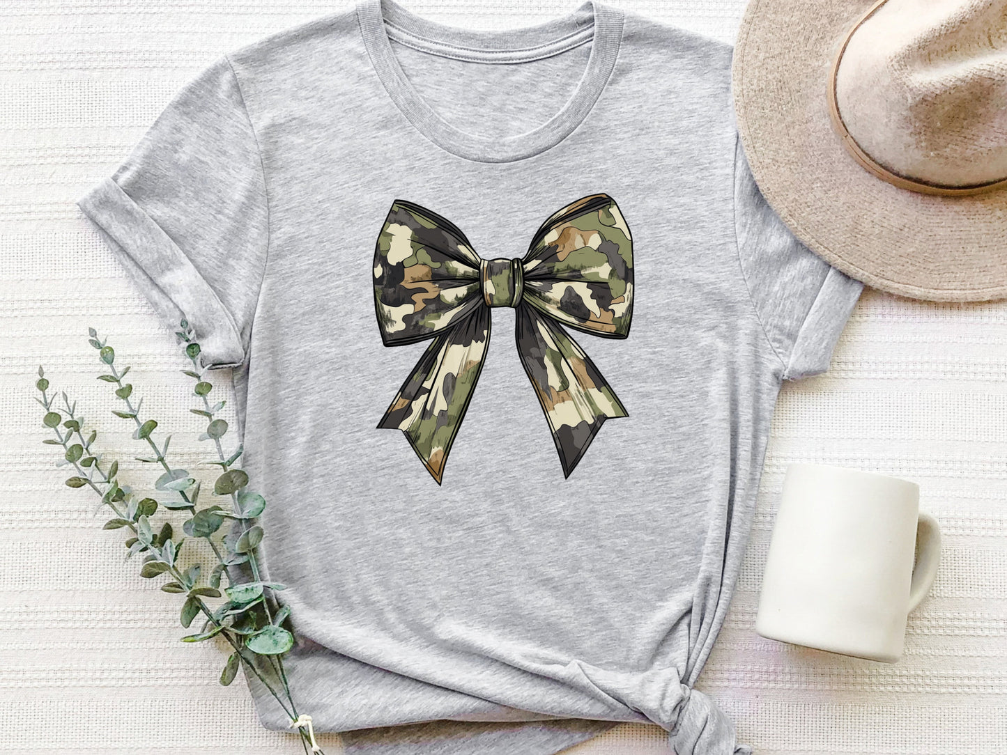Funny Hunting Season Shirt for Women, Camo Bow Shirt, Camo Coquette Bow Shirt, Duck Hunting Shirt, Women's Camouflage Bow Shirt