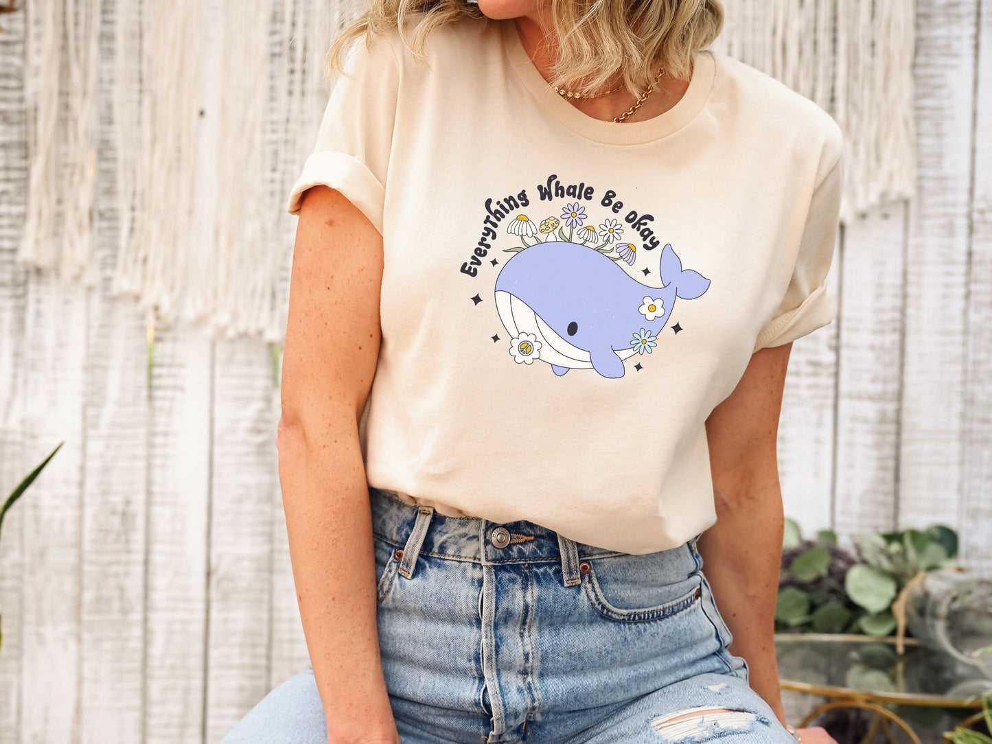Everything Whale Be Okay T-Shirt, Ocean Lover Gift, Funny Whale Shirt, Positive Vibes Shirt, Ocean Inspired Gifts, Motivational Shirt