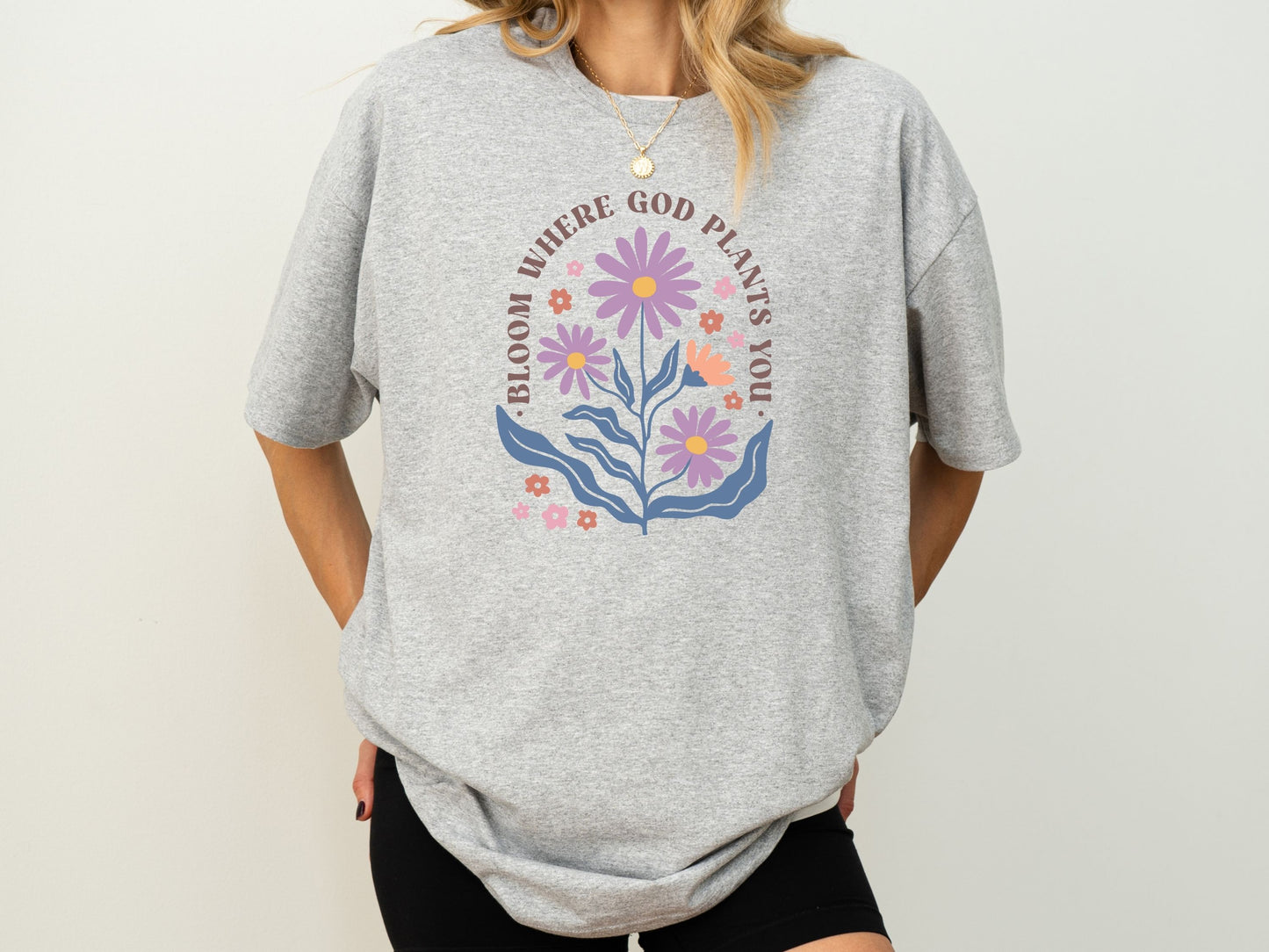 Bloom Where God Plants You Tee, Religious Gifts For Women, Bible Verse T Shirt, Christian T Shirts, Faith Tee Shirt, Floral Christian Shirt