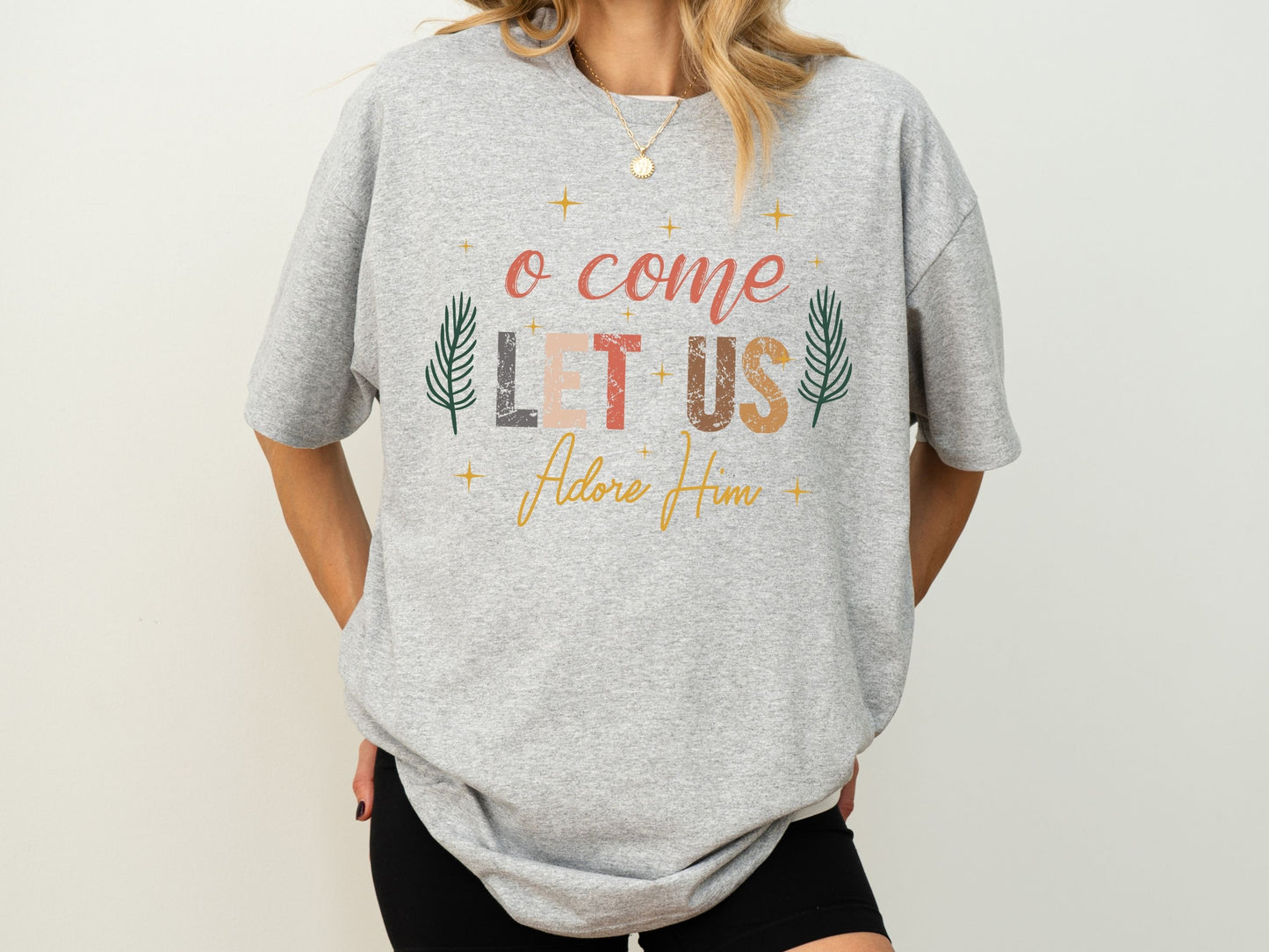 O Come Let Us Adore Him Shirt, The Birth of Jesus, Faith Based T Shirts, Christian Christmas Tee, Christian T Shirts