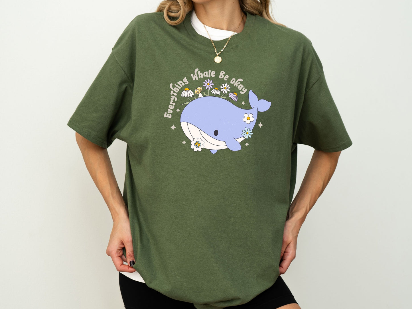 Everything Whale Be Okay T-Shirt, Ocean Lover Gift, Funny Whale Shirt, Positive Vibes Shirt, Ocean Inspired Gifts, Motivational Shirt
