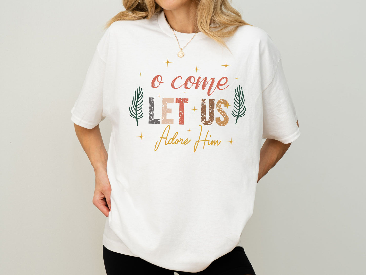 O Come Let Us Adore Him Shirt, The Birth of Jesus, Faith Based T Shirts, Christian Christmas Tee, Christian T Shirts