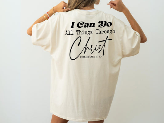 Christian T Shirts, Philippians 4 13 Shirt, Religious Gifts for Women, Christian Gifts for Women, Faith Based T Shirts, Bible Verse Shirt