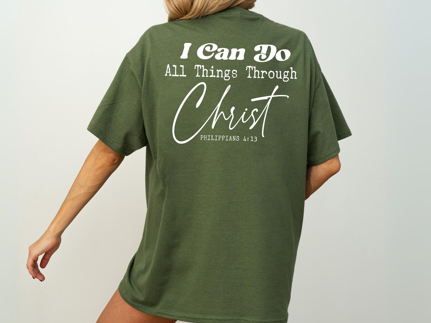 Christian T Shirts, Philippians 4 13 Shirt, Religious Gifts for Women, Christian Gifts for Women, Faith Based T Shirts, Bible Verse Shirt